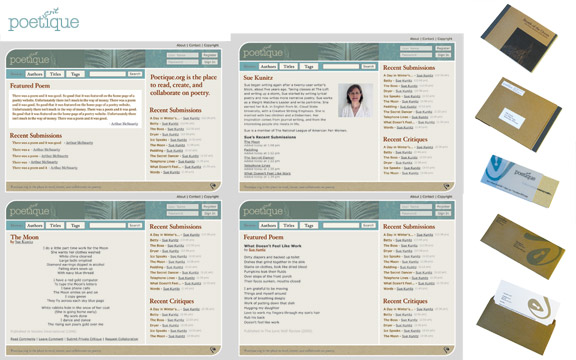 Website and examples of Packaging for Poetique.org. 